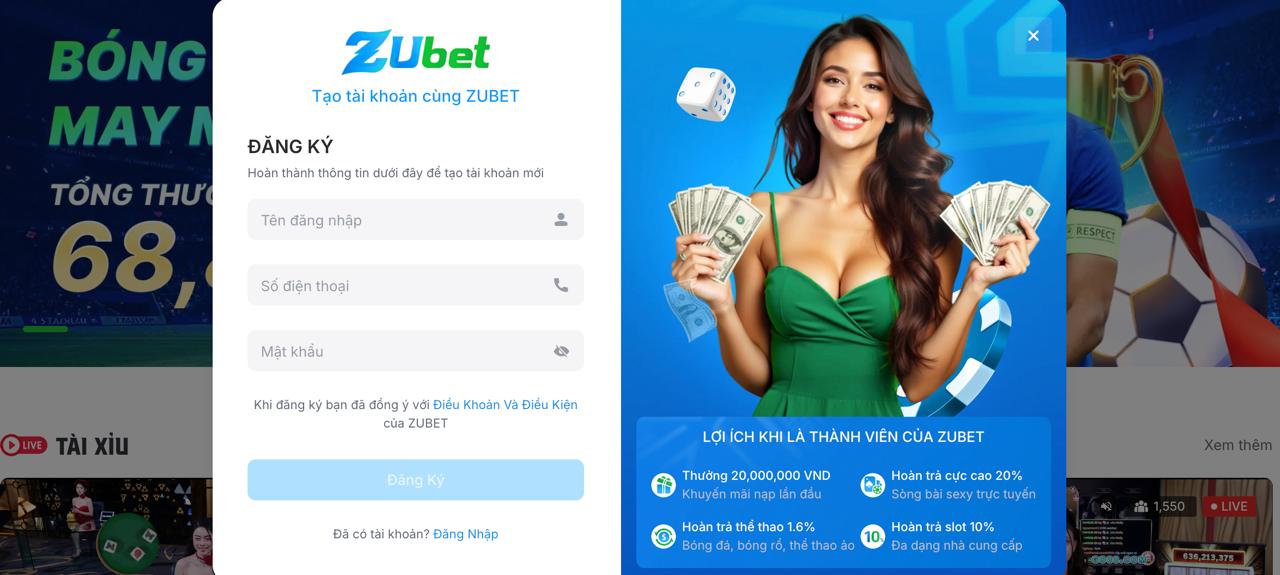 Hướng Dẫn Đăng Ký ZUBET Chỉ Với 3 Bước