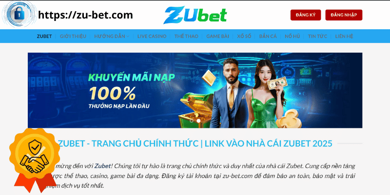 Luôn kiểm tra biểu tượng ổ khóa bảo mật khi truy cập link Zubet.